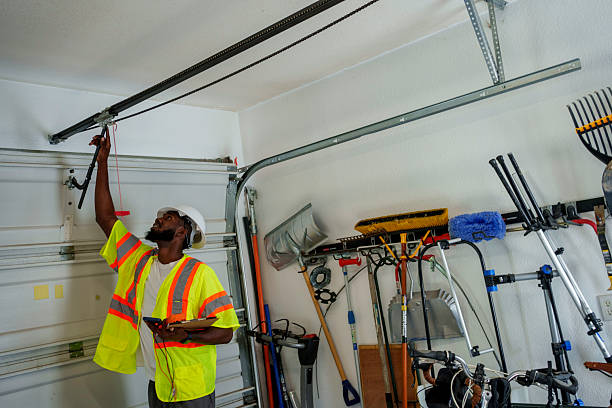 Professional Garage Door Installation technician working in Abram, TX